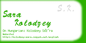 sara kolodzey business card